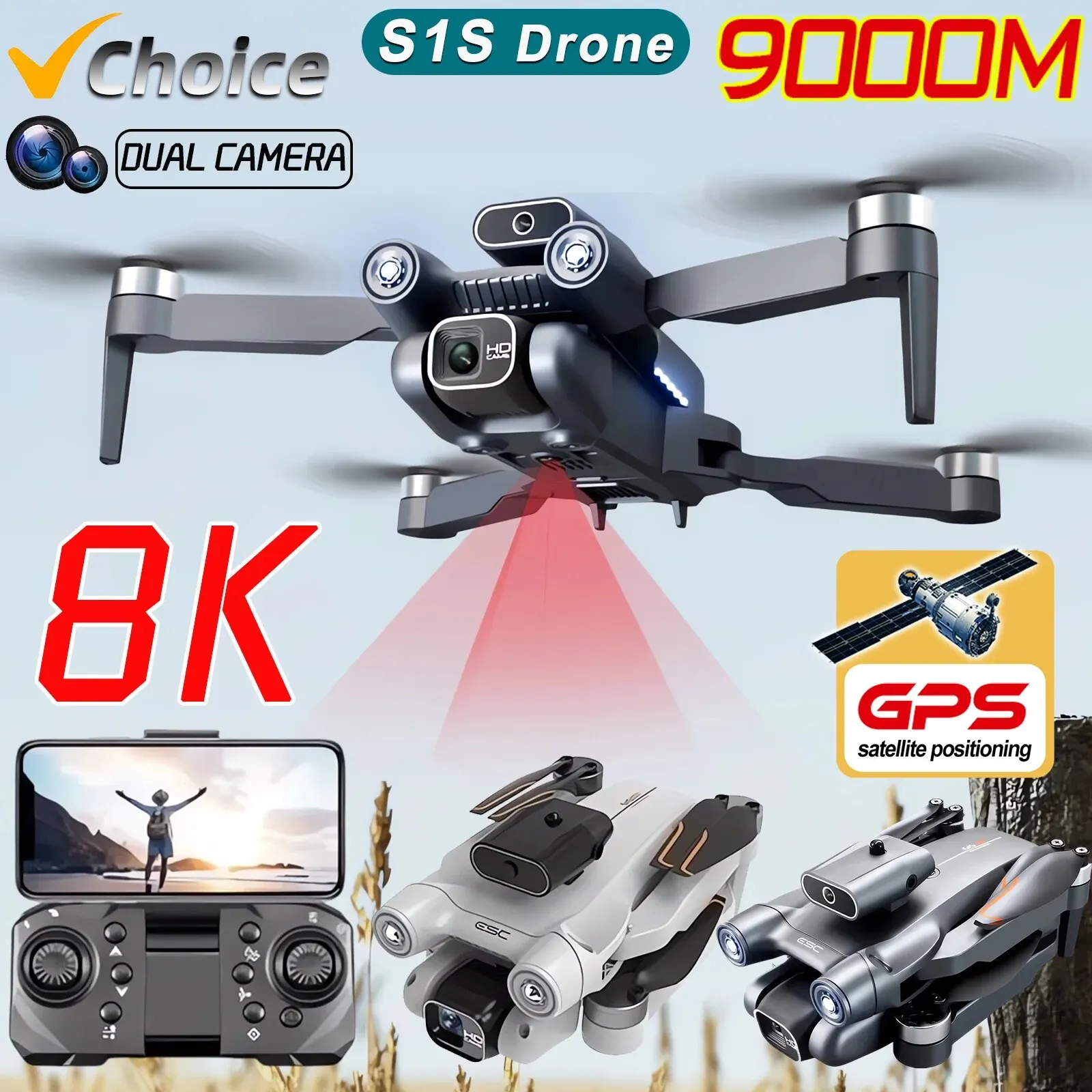 New S1S 5G GPS Drone Camera 8K - Drone Gimbal Brushless recensie en prijs