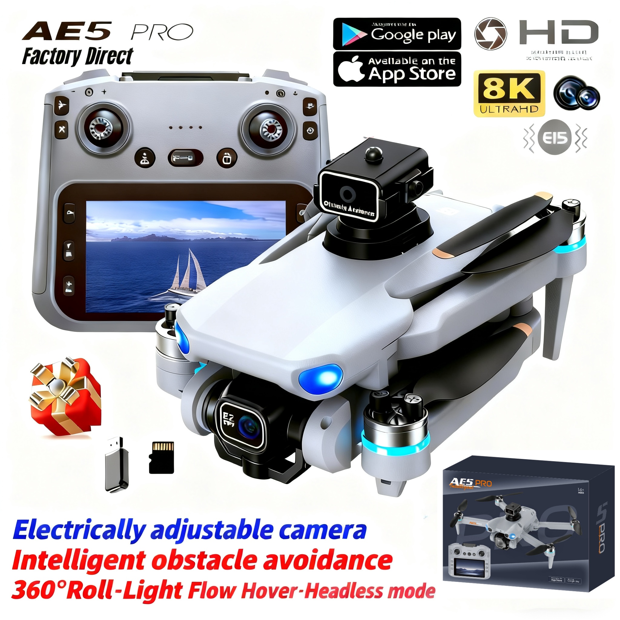 2026 New AE5 Pro Drone 8K HD 4 - Drone Gimbal Mount recensie en prijs